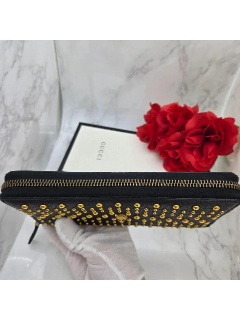 Gucci Wallet Animalier Taiga Studs - Picture 11 of 15